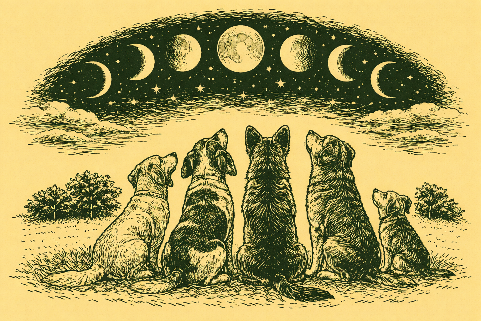 Your dog and the moon