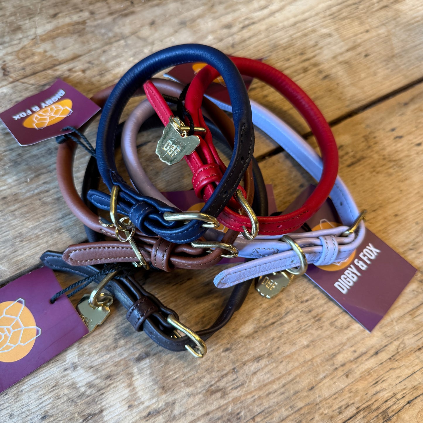 Rolled Leather Collars by Digby & Fox